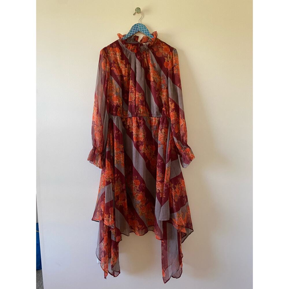 SOFT SURROUNDINGS Woodland Manor Chiffon Midi Dress - Picture 9 of 9